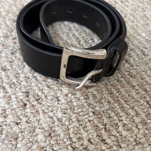 Timberland Classic Black Belt with Silver Buckle